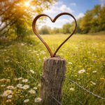 Edelrost Herz zum einschrauben